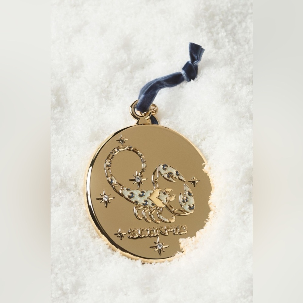 Anthropologie Lou Benesch Zodiac Ornament Gold Plated "Scorpio” NWT